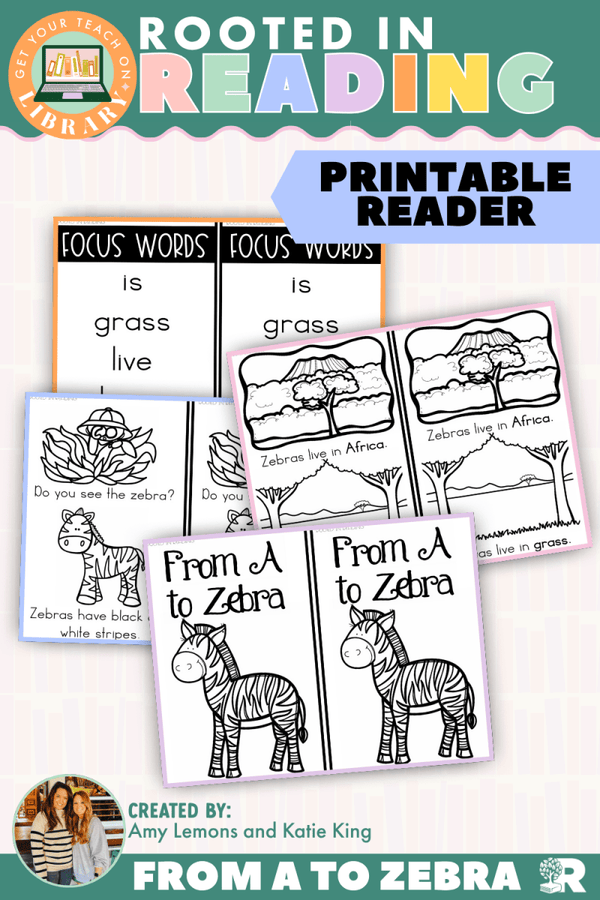 Rooted in Reading Printable Nonfiction Reader: From A to Zebra – reading resource for grades K–1 by Get Your Teach On