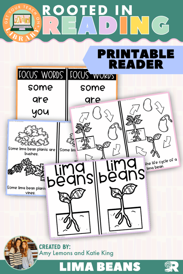 Rooted in Reading Printable Nonfiction Reader: Lima Beans – reading resource for grades K–1 by Get Your Teach On