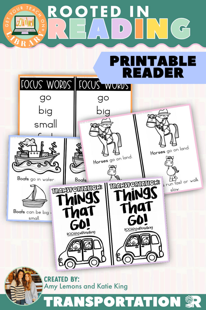 Rooted in Reading Printable Nonfiction Reader: Transportation: Things That Go! - Shop GYTO - Get Your Teach On