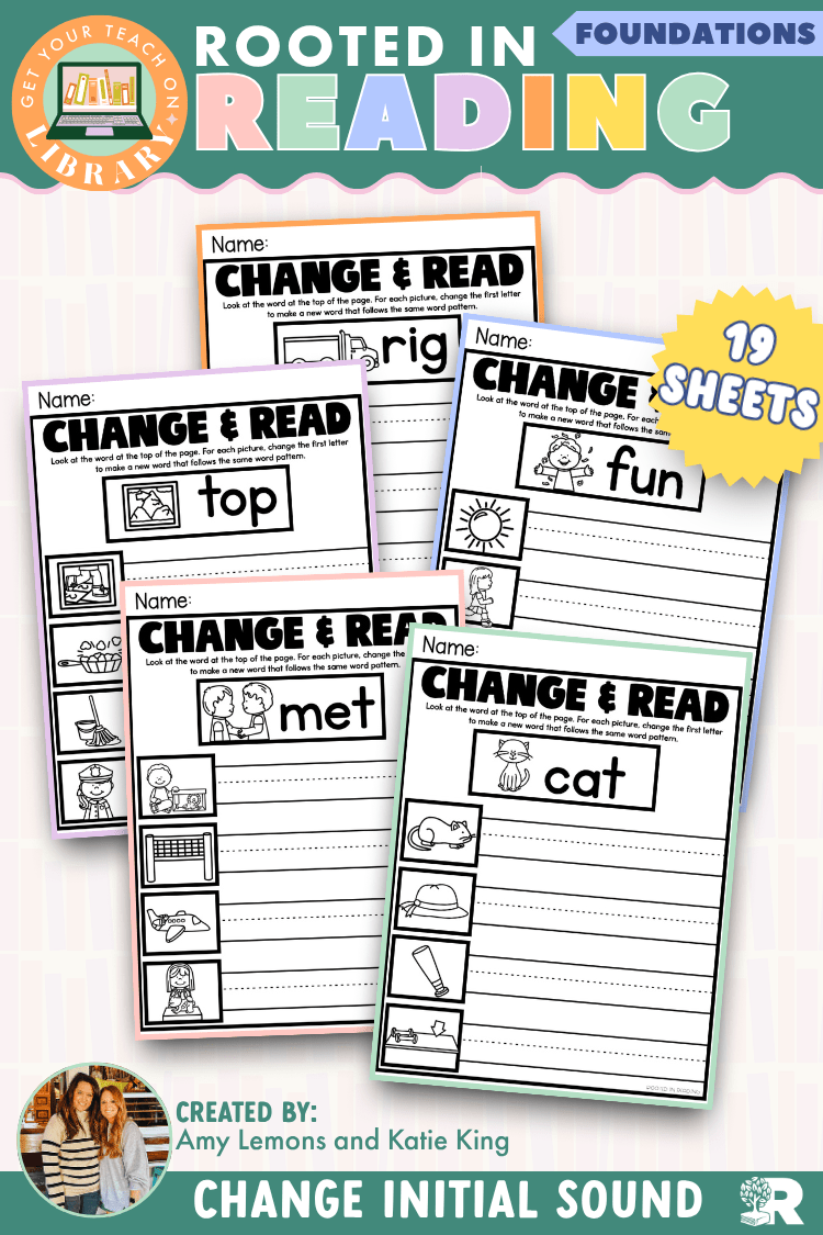 Rooted in Reading | Supplemental Phonics Activities for Changing Initial Sounds - Shop GYTO - Get Your Teach On