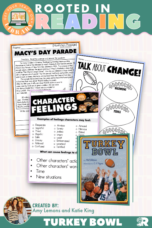 Rooted in Reading: Turkey Bowl Read Aloud Activities | Reading Comprehension for Character Feelings and Summarizing - Shop GYTO - Get Your Teach On
