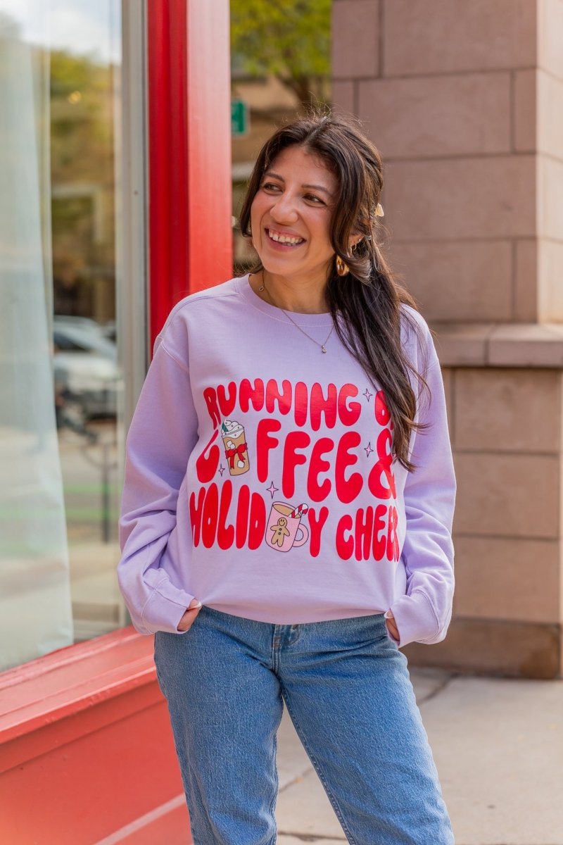 Running on Coffee & Holiday Cheer Sweatshirt - GYTO Collective - Get Your Teach On