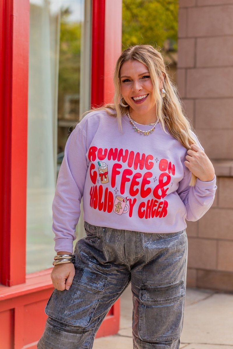 Running on Coffee & Holiday Cheer Sweatshirt - GYTO Collective - Get Your Teach On