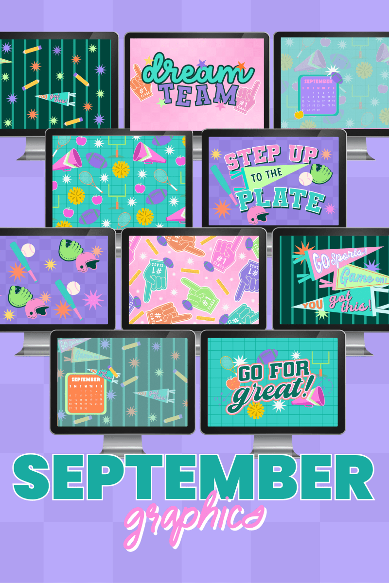 September Classroom Graphics Collection (2026) – digital classroom backgrounds and decor by Get Your Teach On