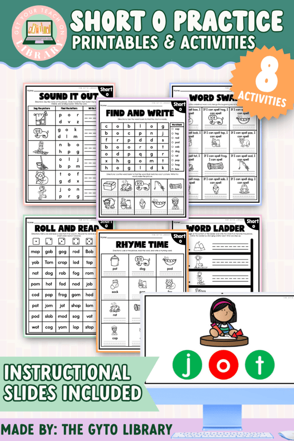 Short O CVC Word Practice: Phonics & Decoding – printable phonics classroom resource for grades K–3 by Get Your Teach On