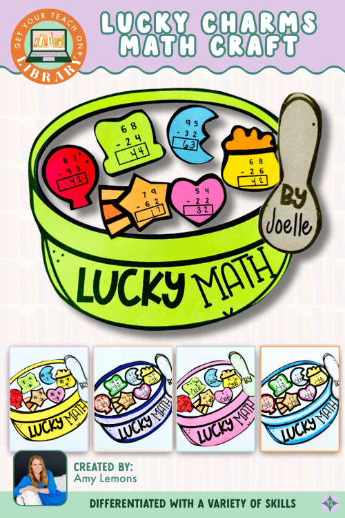 St. Patrick's Day Math Activity: Lucky Charms Math Craft – math resource by Amy Lemons and Get Your Teach On