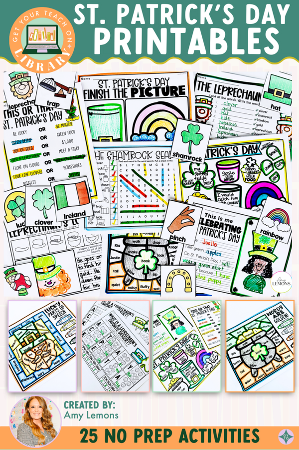 St. Patrick's Day Printables and Puzzles – printable classroom resource for grades 1–3 by Amy Lemons and Get Your Teach On