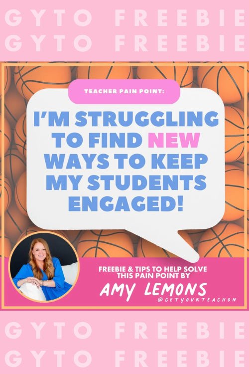 Student Engagement Basketball Activity – printable classroom review game by Amy Lemons and Get Your Teach On