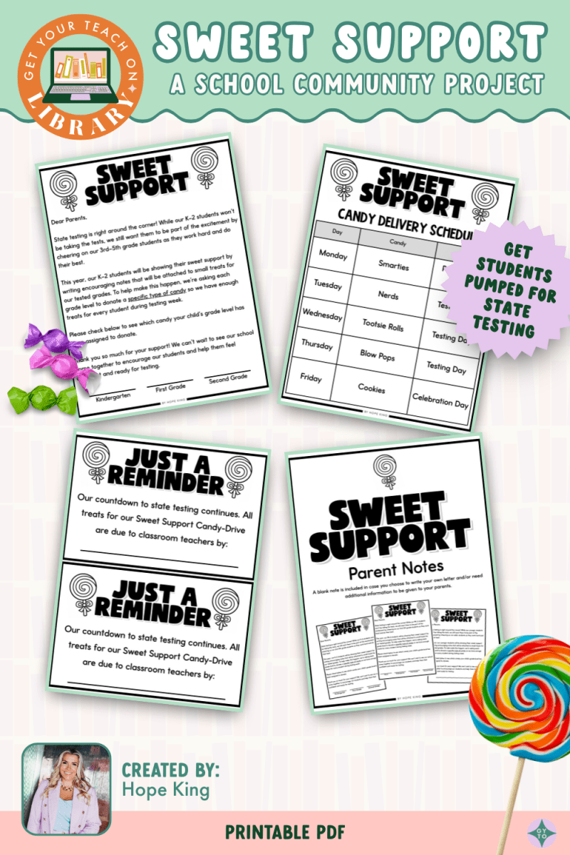 Sweet Support – printable classroom resource by Hope King and Get Your Teach On