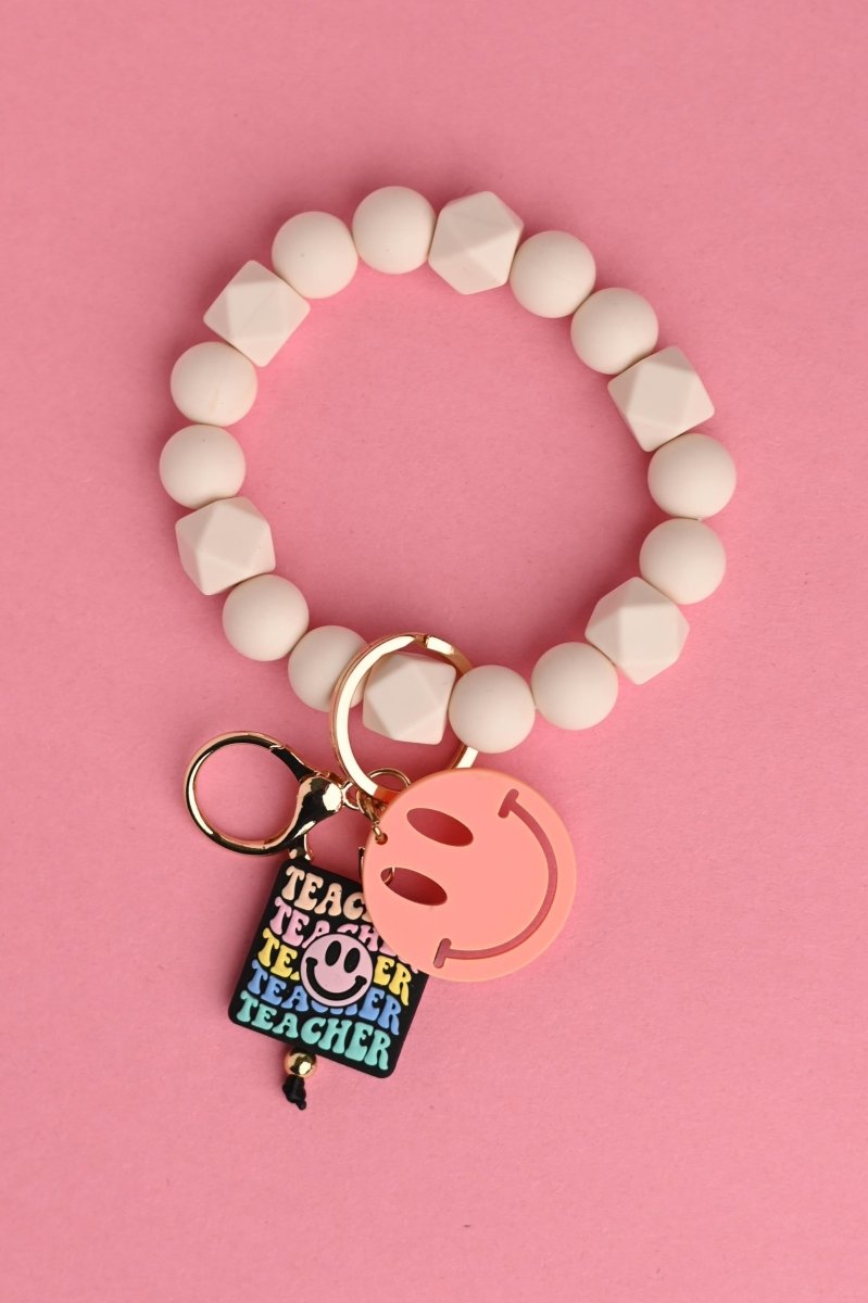 Teacher Smiley Keychain Bracelet - GYTO Collective - Get Your Teach On