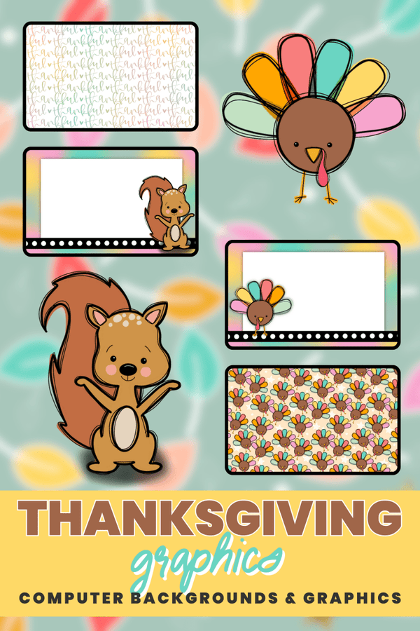 Thanksgiving Mini Graphics Collection – digital classroom backgrounds and decor by Get Your Teach On