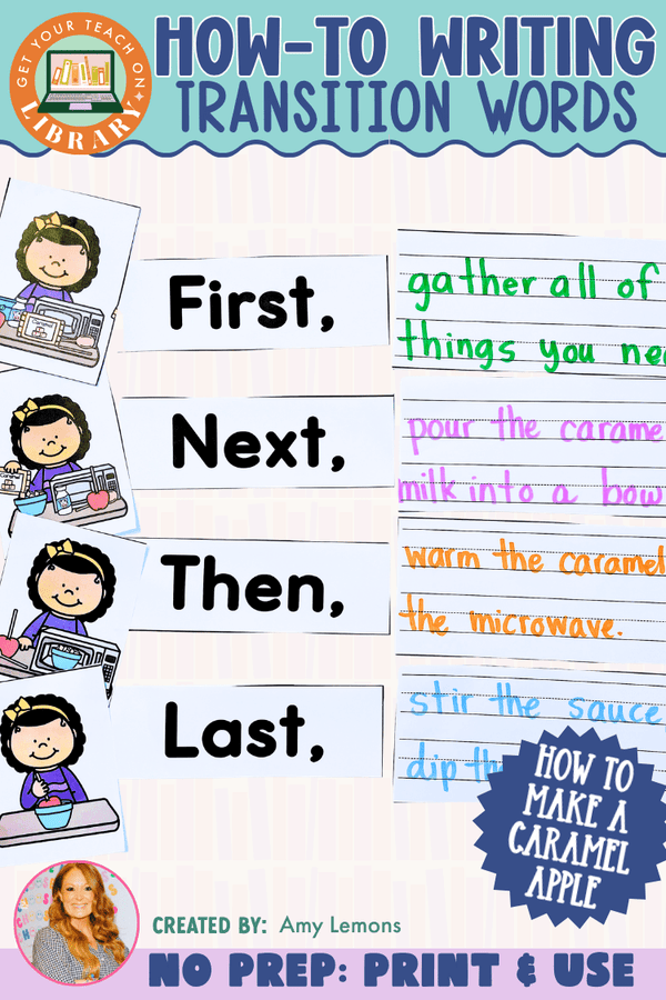 Transition Words for How-To Writing | Posters, Act It Out Cards, and Writing Pages - Shop GYTO - Get Your Teach On