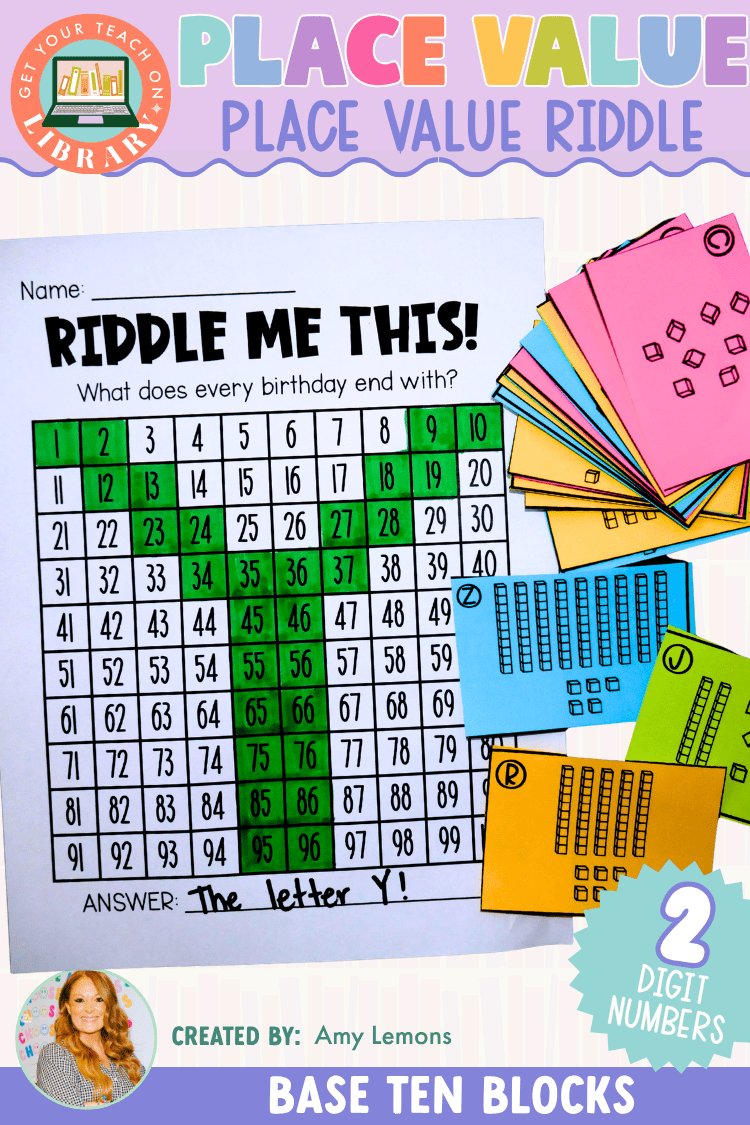 Two-Digit Place Value Party Riddle: Base-Ten Blocks to 100 - Shop GYTO - Get Your Teach On