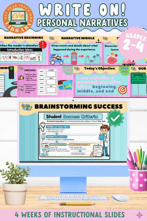 Write On! Personal Narrative Writing Instructional Slides – writing resource by Hope King, Amy Lemons and Get Your Teach On