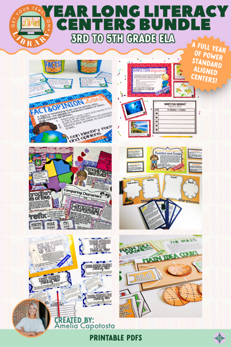 Year Long Literacy Centers Bundle | 3rd to 5th Grade ELA - Shop GYTO - Get Your Teach On