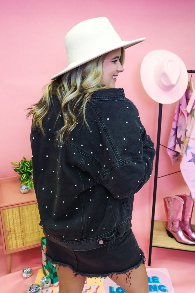 Black Jeweled Denim Jacket - GYTO Collective - Get Your Teach On