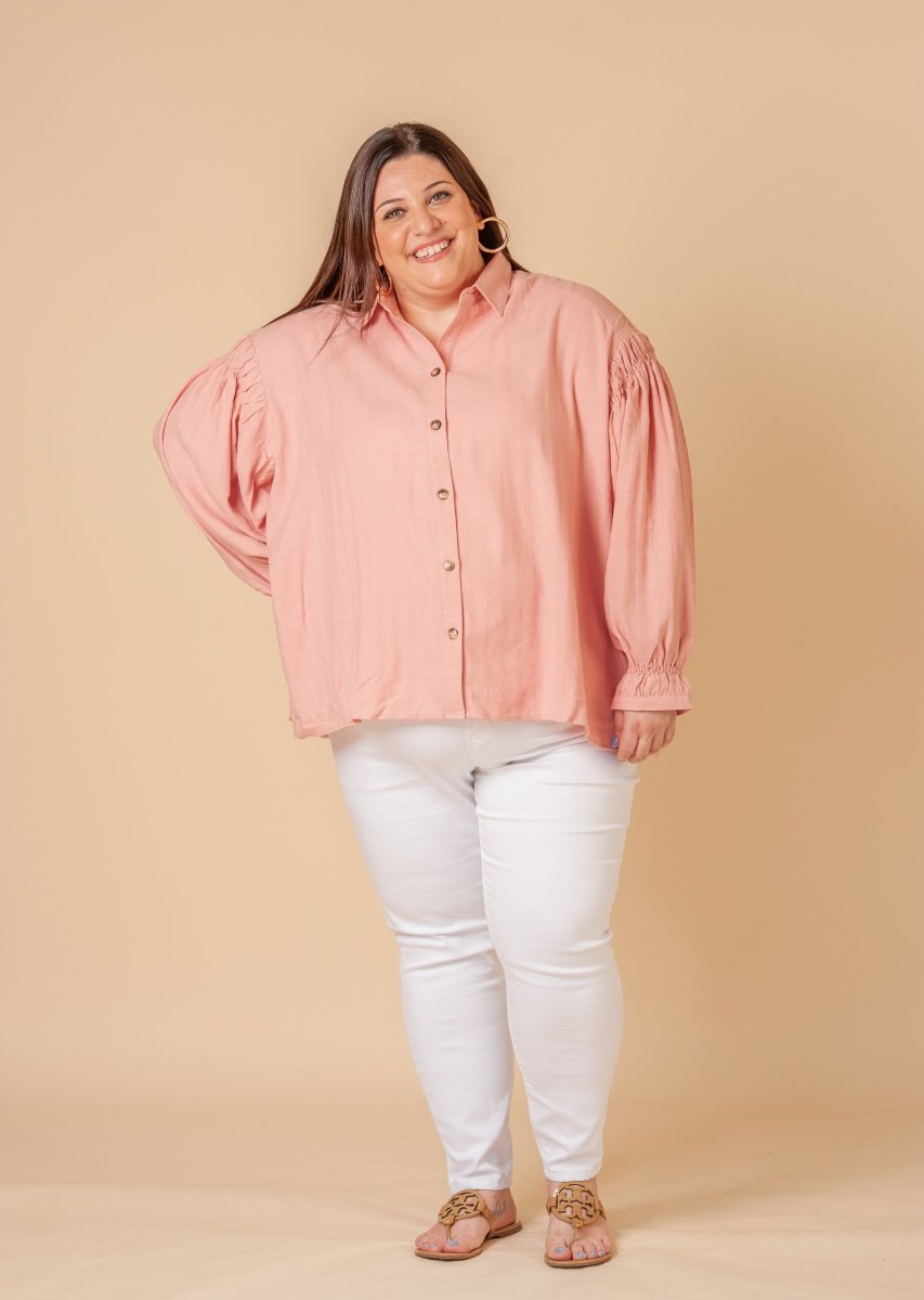 Blush Button Down Blouse - GYTO Collective - Get Your Teach On