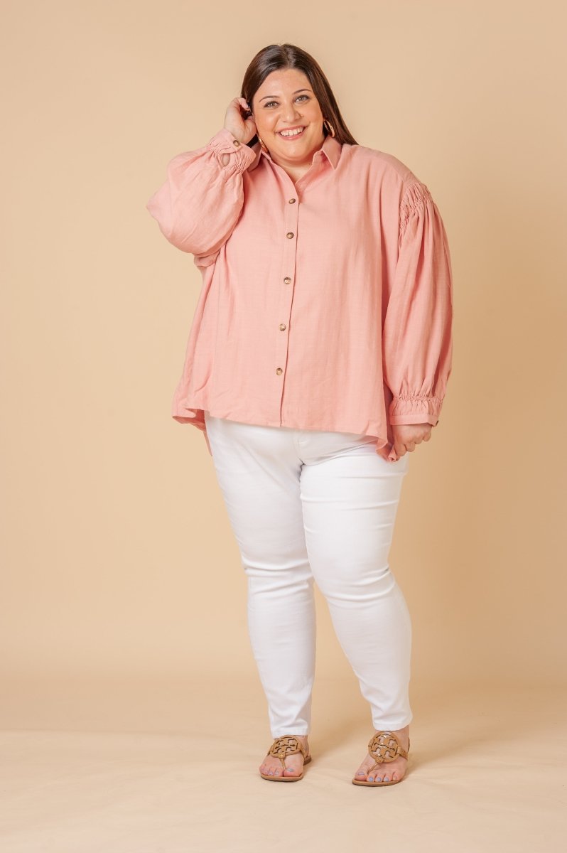 Blush Button Down Blouse - GYTO Collective - Get Your Teach On