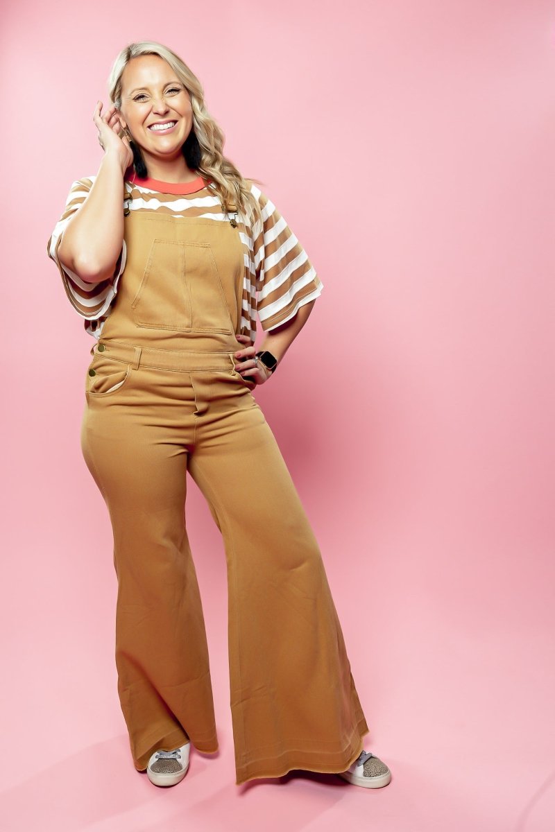 Camel Flare Overalls - GYTO Collective - Get Your Teach On