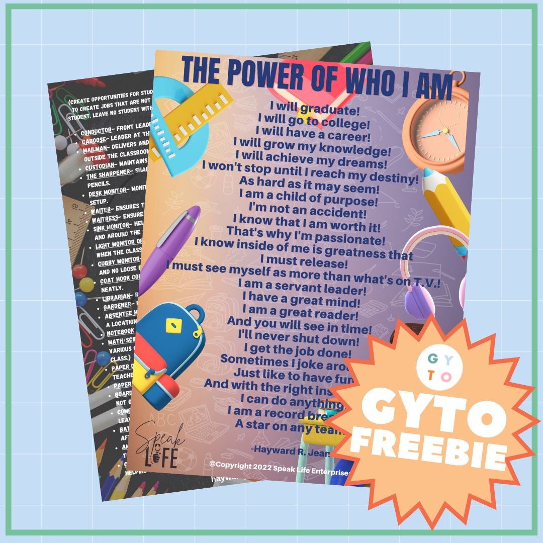 Classroom Jobs & Affirmations Free Resource - GYTO Collective - Get Your Teach On