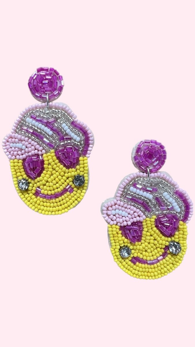 Country Smiley Beaded Earrings - GYTO Collective - Get Your Teach On