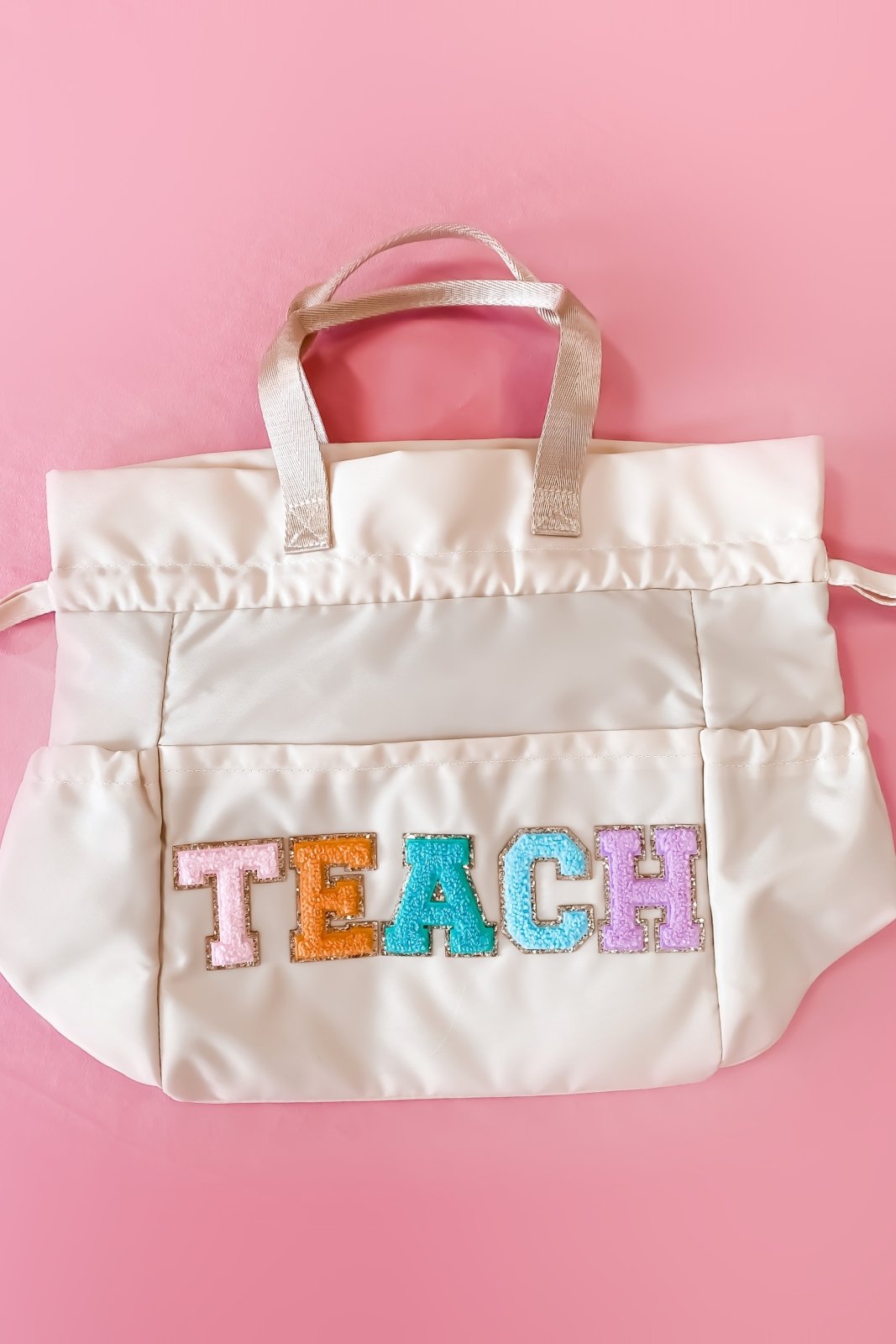 Cream TEACH Patch Lunch Bag - GYTO Collective - Get Your Teach On