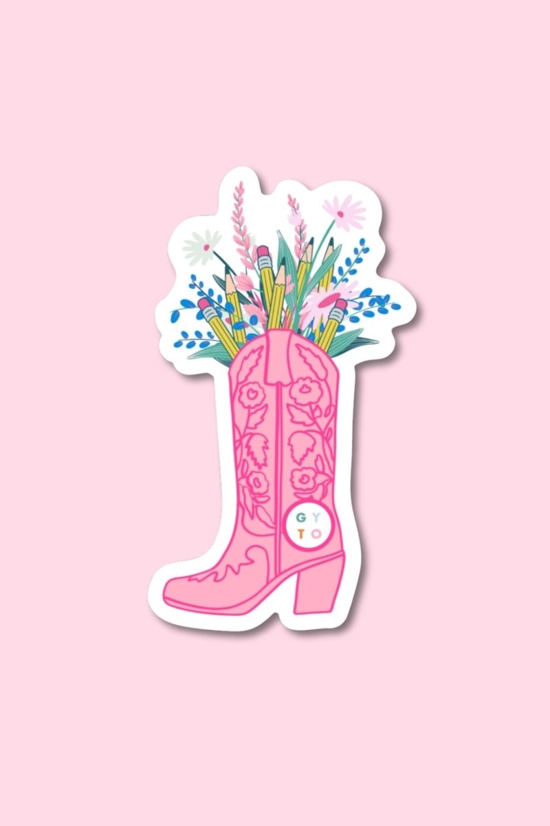 Floral Boot Sticker - GYTO Collective - Get Your Teach On