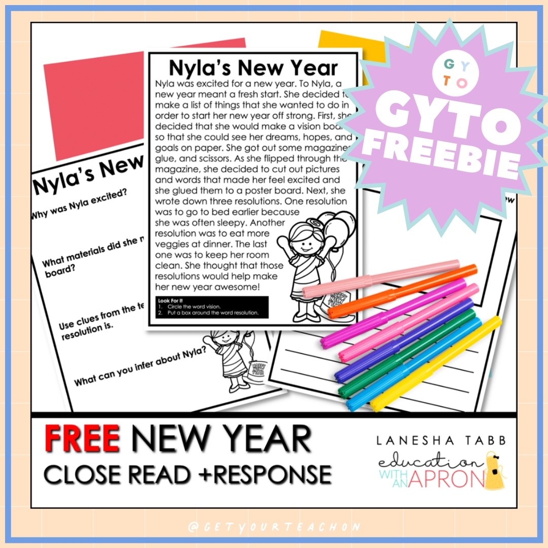 Free New Year Literacy Resources - GYTO Collective - Get Your Teach On