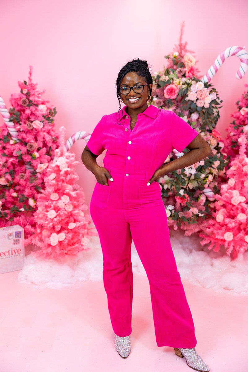 Hot Pink Corduroy Jumpsuit - GYTO Collective - Get Your Teach On
