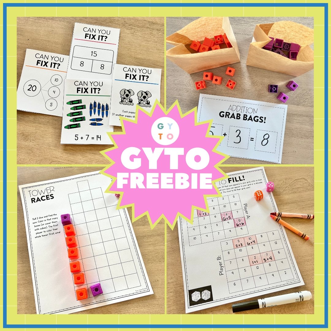 K-2 Math Activities Free Resource - GYTO Collective - Get Your Teach On