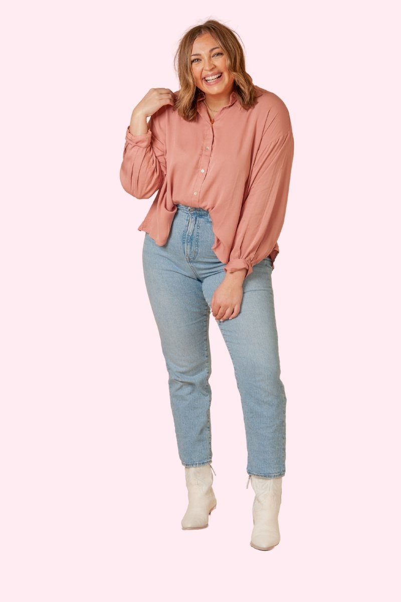 Mauve Button Front Blouse - GYTO Collective - Get Your Teach On