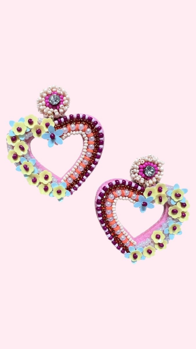 Multi Floral Heart Earrings - GYTO Collective - Get Your Teach On