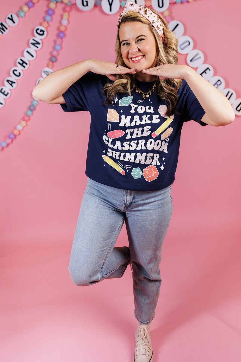 Navy Classroom Shimmer Tee - GYTO Collective - Get Your Teach On