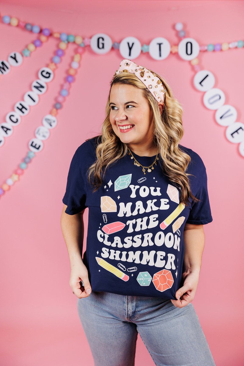 Navy Classroom Shimmer Tee - GYTO Collective - Get Your Teach On