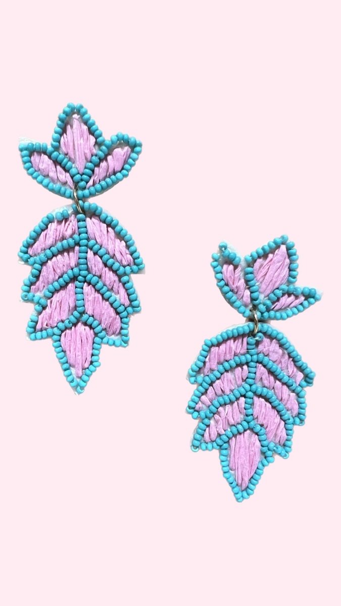Palm Leaf Beaded Earrings - GYTO Collective - Get Your Teach On