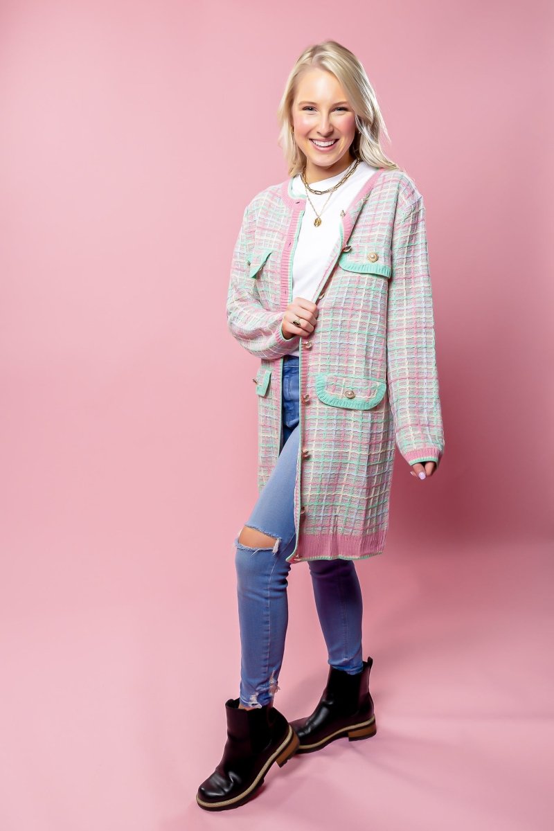 Pastel Crochet Long Cardigan - GYTO Collective - Get Your Teach On