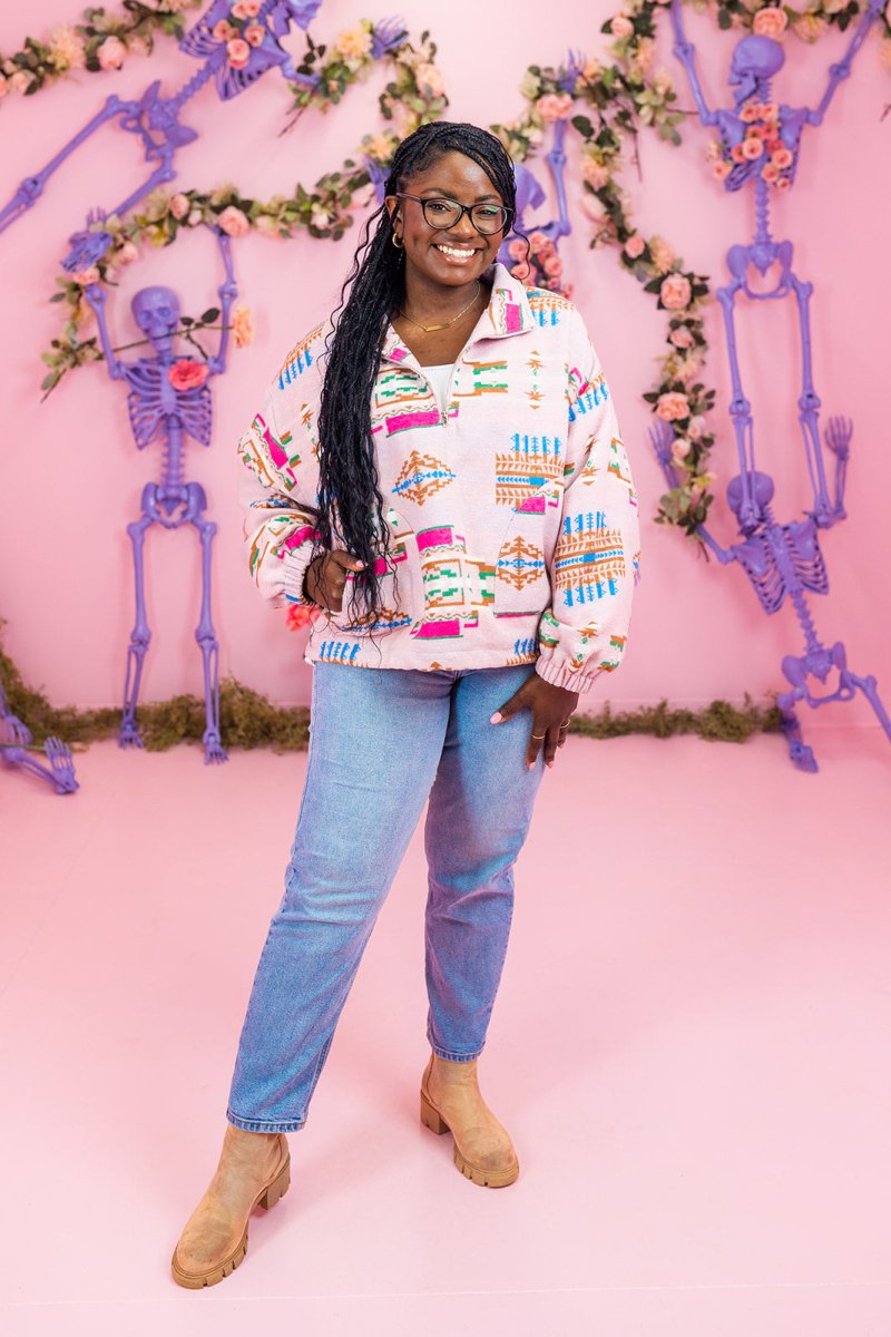 Pink Aztec Pullover - GYTO Collective - Get Your Teach On