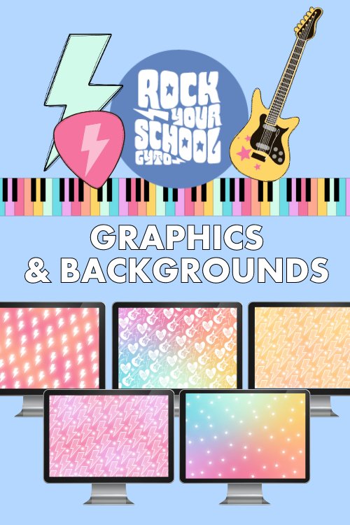 Rock Your School Graphics & Backgrounds (50-Pack) - GYTO Collective - Get Your Teach On