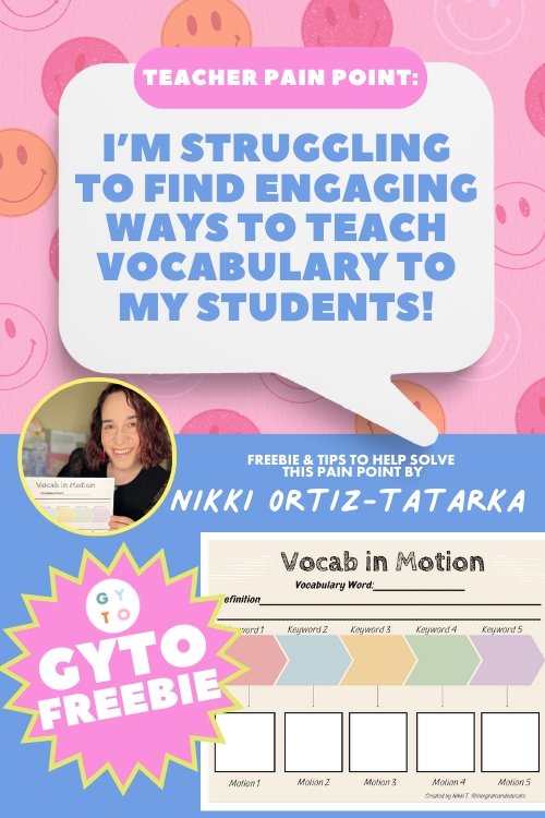 Vocabulary in Motion Free Resource - GYTO Collective - Get Your Teach On